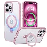 【8年間の技術結晶！4in1超万能モデル】CASEKOO iPhone 16 Pro Max 用 ケース 米軍MIL規格 横縦両立 指紋防止 マット仕上げ 最大25W急速充電対応 MagSafe対応 黄変防止 半透明 ストラップホール付き ワイヤレス充電対応 いphone16promax 用 ケース 6.9インチ「MagicStand」(ピンク)