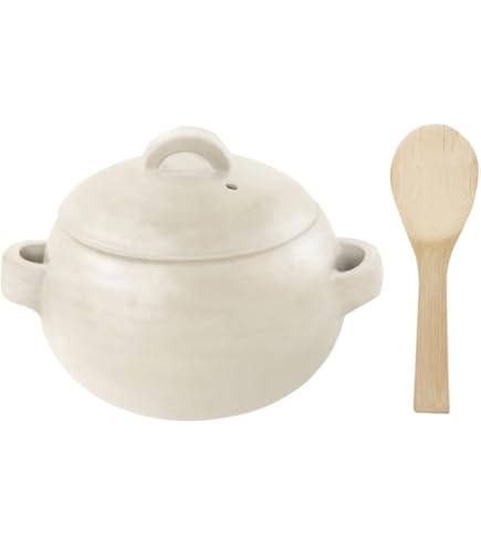 Amazon | 土楽窯 織部 ご飯釜（木蓋付）8寸（4合〜8合） 手造り