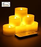 ACHIEWELL Remote Control Flameless Flickering Candles Tea Light Home Decorative Light Bright Flicker