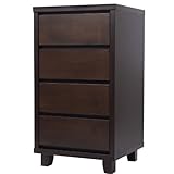 日本製(大川) 天然木アルダー材使用 45幅4段チェスト ブラウン 5002