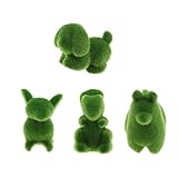 P Prettyia 4個セット　動物の置物　人工芝 ナイロン製　庭の装飾　ホーム 芝生 ガーデンオーナメント