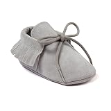 Toubaby 幼児の赤ちゃん秋冬タッセルファーストシューズベビー靴 0-18M (12CM（6-12月）, 淡灰色)