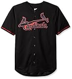 MLBセントルイス・カージナルスメンズShort SleevedテクスチャレプリカジャージーPopアップリケ、3 x /トール、ブラック