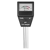 KKmoon 2 in 1 ミニ 土壌測定器 土壌肥沃度/pHメーター 土壌酸度計 園芸 農業用 3本プローブ付き 電池不要 土壌測定メーター