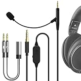 Geekria クリップマイク コンデンサーマイク ピンマイク ミニマイク クリップ式 スマホマイク ヘッドホンケーブル ゲームおよび会議用 ゼンハイザー Sennheiser HD620S HD599 HD598 HD505 ヘッドセットと互換性があり 2.5mm ブームマイク付き 交換コード 音量/ミュートコントロール （170 cm）