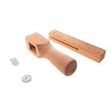 【ノーブランド品】刃　ブレード付き　木製　ストラップ　レザー　カッター　DIY　切削工具