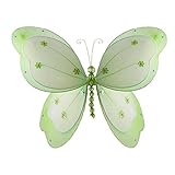 The Butterfly Grove Chloe Butterfly Decoration 3D Hanging Mesh Nylon Layered Decor Green Honeydew La