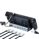 Legion Go/ROG Ally/Steam Deck Dock - 11-in-1ドッキングステーション デュアルクールファン スチーム、4K@60Hz、6USBポート、VGA、DP、100W PD充電、ギガビットイーサネット、Steamデッキ用