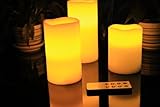 ゆらゆらと優しく揺らぐ・・・癒やしのキャンドル型　ＬＥＤライト！　【リモコン付き 3個セット】 【自動消灯タイマー、明るさ2段階調整、照明モード付き】