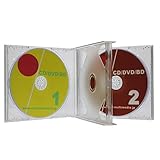 日本製PS24mm厚 2枚収納マルチメディアケース クリア10個 CD/DVD/ブルーレイケース アマゾン発送end オーバルマルチメディア