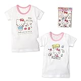 (ピンク/95cm)ベビー 肌着 Tシャツ 半袖 女の子 Hello Kitty ハローキティ 2枚組 綿100％ キャラプリント 下着 女児 ベビー