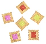 Celebrations Square Golden Terracotta Diyas