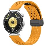 [SumNeol] バンド Huawei Watch GT6 41mm/GT5 Pro 42mm/GT5 41mm/GT4 41 mm/Huawei Watch 5 42mm 対応 交換バンド シリコン素材 磁気バックル マグネット式バックル 替えベルト スポーツ 軽量 交換ベルト ファーウェイ スマートウォッチ GT6 41 mm/GT 5 Pro 42 mm/5 42 mm 用 (イエロー)