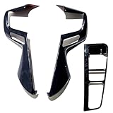 Flatland アルファード 30系 ヴェルファイア 30 系 前期 後期 内装 カスタム パーツ アクセサリー ステアリングパネル パーキングブレーキスイッチ カバー セット (黒木目)