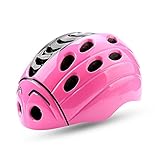 RIHE 軽量 自転車 ヘルメット 子供用 キッズ スケート ボード 安全 テントウムシ サイクリング ジュニア アジャスター付き (ピンク　)