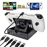 2024NEW 6-IN-1 ドッキングステーション Rog Ally/Steam Deck用 TVドック サポートラック 放熱ファン付き USBハブ USB3.0*3/RJ45ネットワークポート/Type-C/4K@60Hz HDMIポート