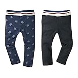 ベビー服 男の子 ロングパンツ ボトム 裏ボア 星柄 無地 ウエストゴム 男児 キッズ (2.ブラック/90cm)
