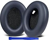 SOULWIT イヤーパッド イヤークッション 交換パッド、Sony WH-1000XM4 (WH1000XM4) ヘッドセット用 ヘッドホンパッド 互換性 パッド ソフトレザー 高密度フォーム 厚みを追加 イヤーカップ (ブルー)