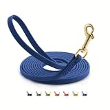 JoyFusion 犬 リード PVC素材 防水 トレーニング用 汚れに強い 1cm厚手 長い からまりにくい 自由調整 散歩 大型犬 小型犬 ハーネス 使いやすい アウトドア 海 川 キャンプ 3m ブルー
