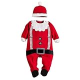 ローンパス＋帽子　Supplylink　子供服　男の子　長袖　女の子　クリスマス日　ベビー　赤ちゃん　コスチューム　仮装サンタクロース　可愛い　七五三 レッド【対象月齢:19-24M頃】
