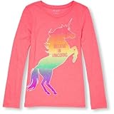 THE CHILDREN'S PLACE(ザ・チルドレンズプレイス) グリッター ネオン グラフィック ティ S/D プリマ ピンク トップス長袖Tシャツ 14歳【並行輸入】