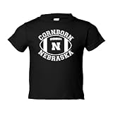 Nebraska Cornhuskersネブラスカ州Football」cornborn N " Football幼児用Tシャツ 3T ブラック