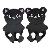 Cartoon Bearプラグホルダー、HongxinキッチンアクセサリーCartoonクックシェフコンセントプラグホルダーコードストレージラックシェルフ装飾壁キーホルダーシェルフキッチンフック、2個