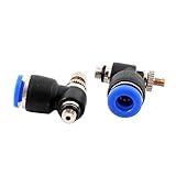 uxcell 空気圧スピード コントローラー 6mm M5 スレッド コネクタ プッシュ 2個入り