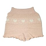 【オーガニックガーデン】キッズ・オーバーパンツ「ハートボーダー柄」 120-150cm ピンク