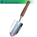 スチール ゴールド 天然木柄 プロ用移植ごて(太)メモリ付 Garden Helper GL-10