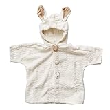 日本製　オーガニックコットン　ふわふわパイルの袖付きバスポンチョ　うさぎ　Amorosa mamma　アモローサマンマ