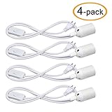 Sopoby 4 Pack White Pendant Light Socket Fixture Cord Kit With On/Off Switch For E26 Base Bulbs [並行輸