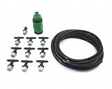 【ARAMATESU】ガーデン シャワー ミスト 散水 ホース ノズル 10ヶ DIY キット ガーデニング 屋外 水やり 水まき 芝生 花壇 (5m)