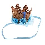 Lovoski 全３色　ヘアバンド　クラウン　フラワーチュール　ラブリー　ベイビーガール　柔軟性あり　キラキラ - 青