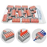 差し込みコネクタ固定ネジ付き, CESFONJER 端子台 1イン5アウ, コンパクトスプライスコネクタ, 11個 電気配線 コネクター, ワンタッチコネクター