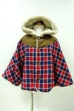 (ムーラコトン)mou lacoton 子供服 チェック マント 日本製 151110 M(100) レッド