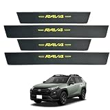 JuYuna RAV4全系専用 スカッフプレート サイドステップガード 保護ステッカー サイドステップガーニッシュ 両面テープ(ゴールド)