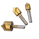 Dovewill 高品質　3本　HSS 　ツール　チタン　カウンターシンク　スチール　シャンパー　メトリック　ドリルビット　ウッド用