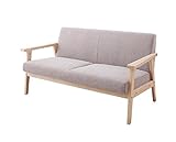 木肘北欧ソファ【Herttoniemi】ヘルトニエミ 2人掛け オイスターグレー