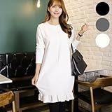 【授乳服 ワンピース】　授乳 ワンピース シンプル 無地　裾フリル ベーシック 裾フリル　授乳ワンピース/SOD5335-SOD0000