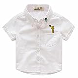 AMIGGOO ボーイズ ワイシャツ　T-シャツ 長袖 半袖 キッズ ブラウス 子供服 男の子 フォーマルシャツ 結婚式 発表会 卒業式 入学式 動物柄　キリン