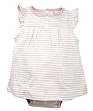 オーガニックコットンベビー女の子用フリル付きボディスーツベビードールドレス、すべての自然dye-free カラー: ピンク