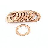 uxcell　平ワッシャー　14mmx20mmx1.5mm　スペーサー　シールリング　ファスナー　10個入