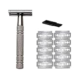Jinmoioy 髭剃り カミソリ 顔剃り カミソリ1本 替刃10刃 1 ブラシ付き 西洋剃刀 髭剃り 眉毛 メンズ