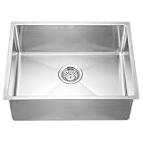 Dawn SRU201609 Undermount Small Corner Radius Single Bowl Sink, Polished Satin [並行輸入品]