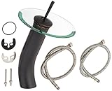 Dyconn Faucet WF1H10-ORB Nevada Glass Head Waterfall Bathroom/Vessel Faucet, 11.5-Inch, Oil Rubbed B