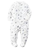 カーターズ ロンパース carter's 男の子用白あしあとがいっぱいフリース足つきカバーオール (newborn(-55cm)) [並行輸入品]