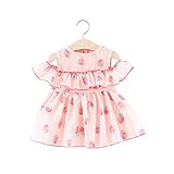 FEVON　ワンピース　ベビー　女の子　夏　ノースリーブ　ドレス　キッズ　赤ちゃん　女児　フリル　おしゃれ　可愛い　イチゴの柄　ベアトップ　プリンセス　新生児　ベビー服　通園　入園式　全3色　70　8