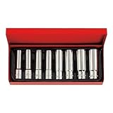 AMPRO T45000 8 Piece 1/4-Inch Drive Deep 6 Point Socket Set [並行輸入品]