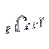 Rozin 現代のスタイル バスタブの蛇口 ハンドシャワー装備 クロムめっき 浴室 浴槽用 混合水栓